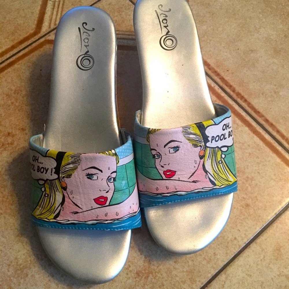 Pool Boy Blu by De La Nuez Wendy leather wedge